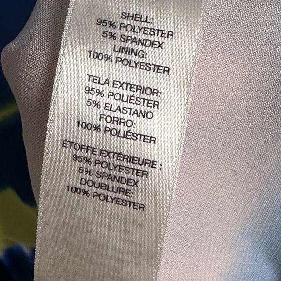 Chicos Dress Women 3 (XL) Blue Striped Sleeveless Blouson Midi Casual Beach Boho - Picture 8 of 13